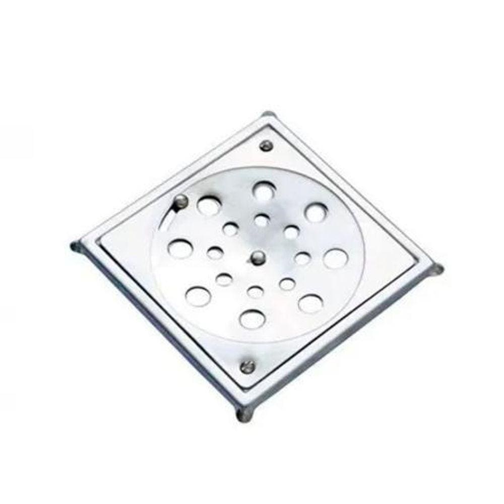 Ralo Grelha Dinox Aço Inox 304 Com Caixa 15X15Cm