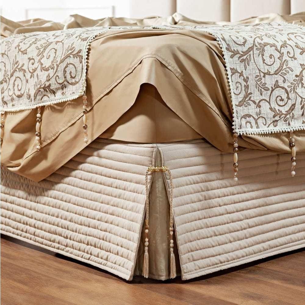 Saia Para Cama Box King Dual 1 Peça Bege