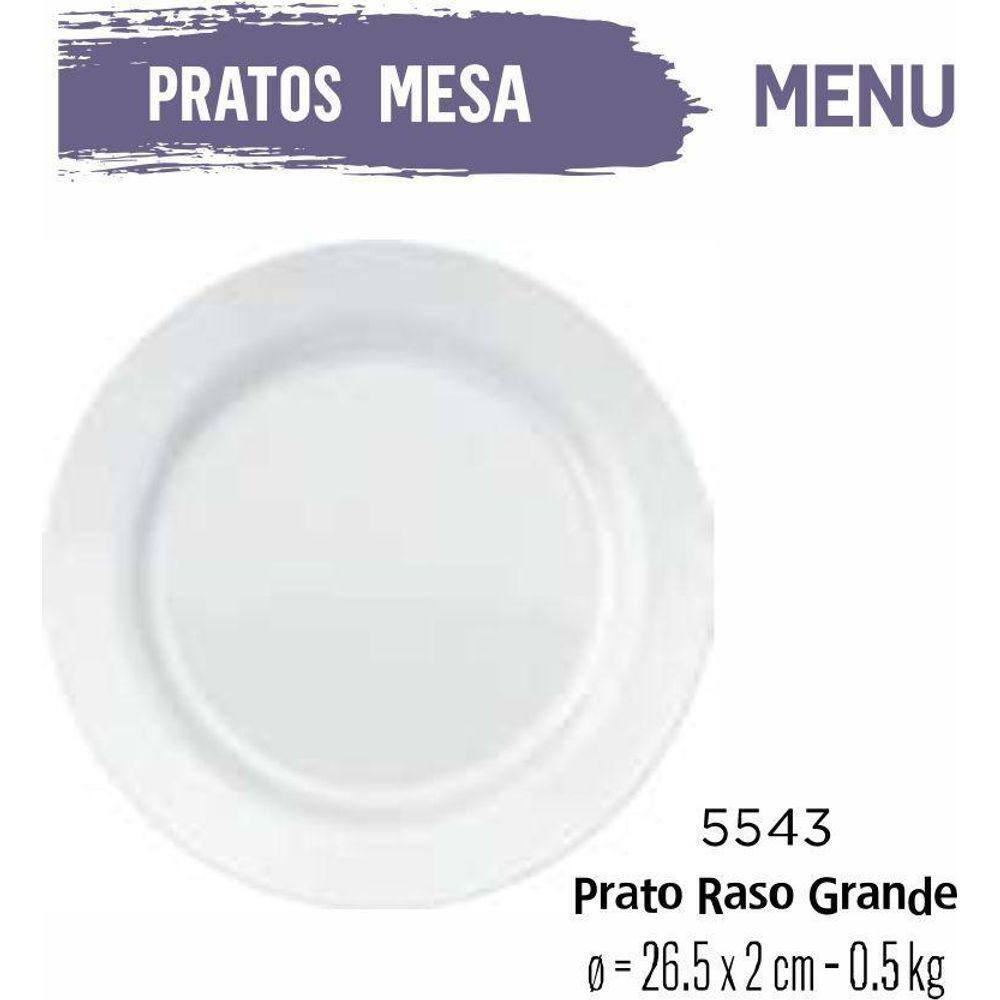Jogo De Prato Menu 04 Pratos Rasos Grande - 26Cm Branco