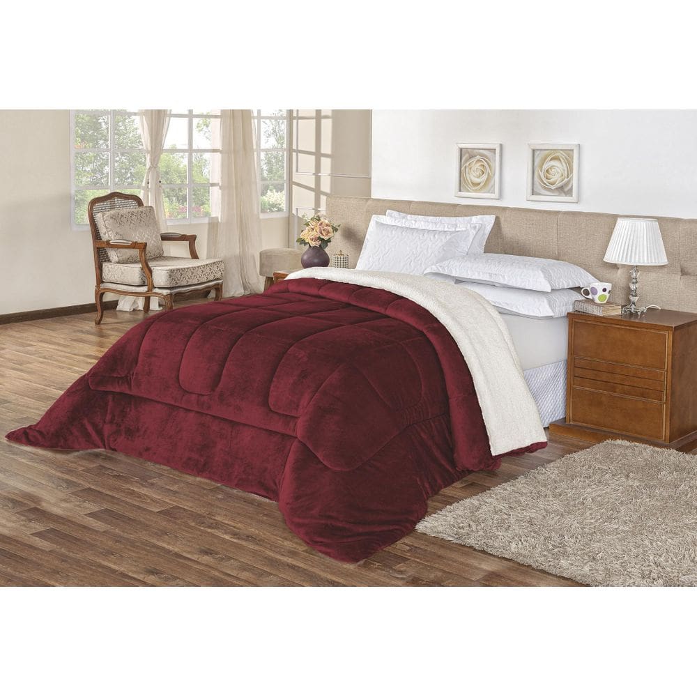 Coberdrom Casal Everest Sherpa Vinho 2,40m x 2,10m