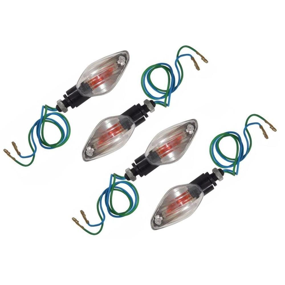 Kit Mini Pisca Lente Cristal Cg Titan Fan Bros 125 150 4 Pçs