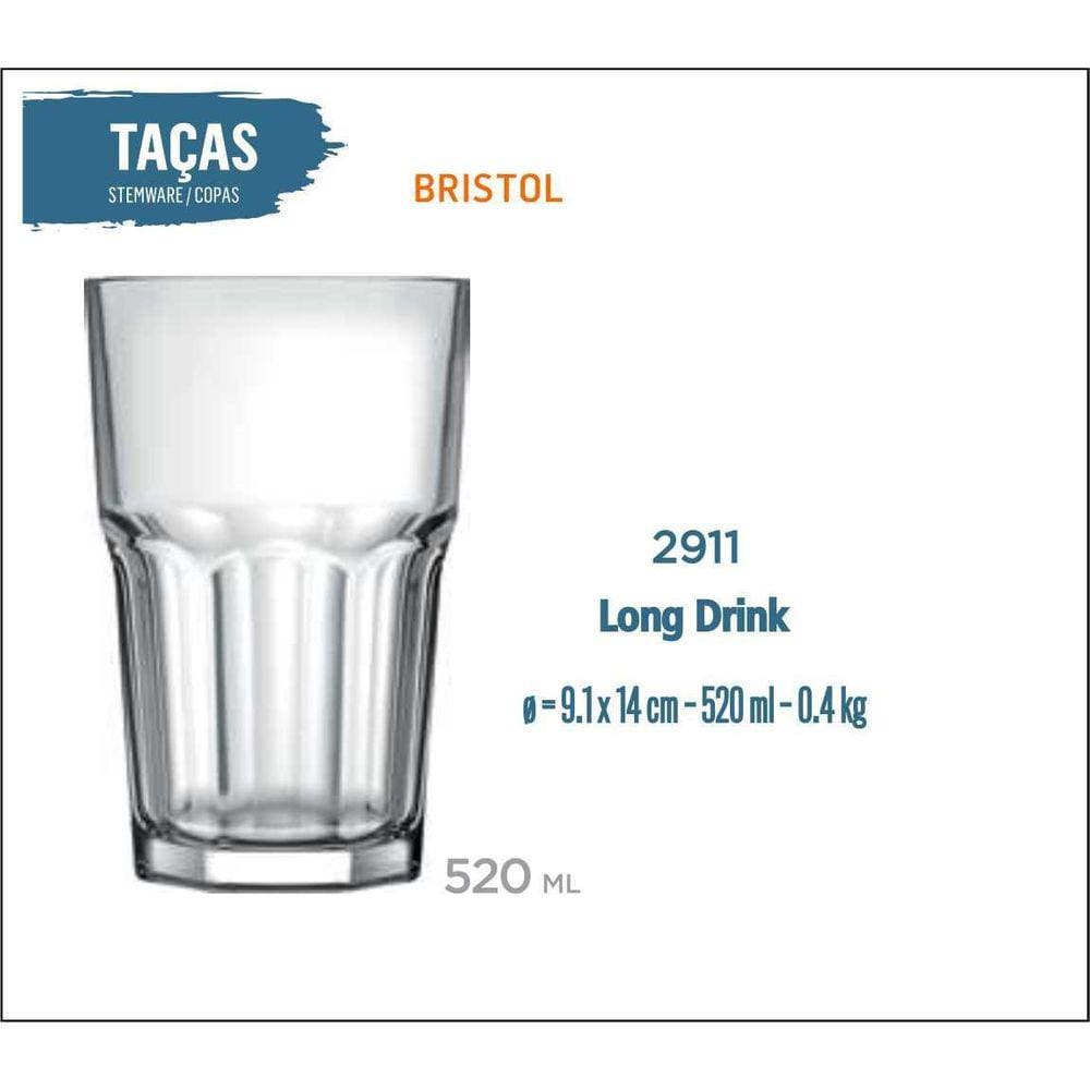06 Copos Bristol 520Ml - Long Drink