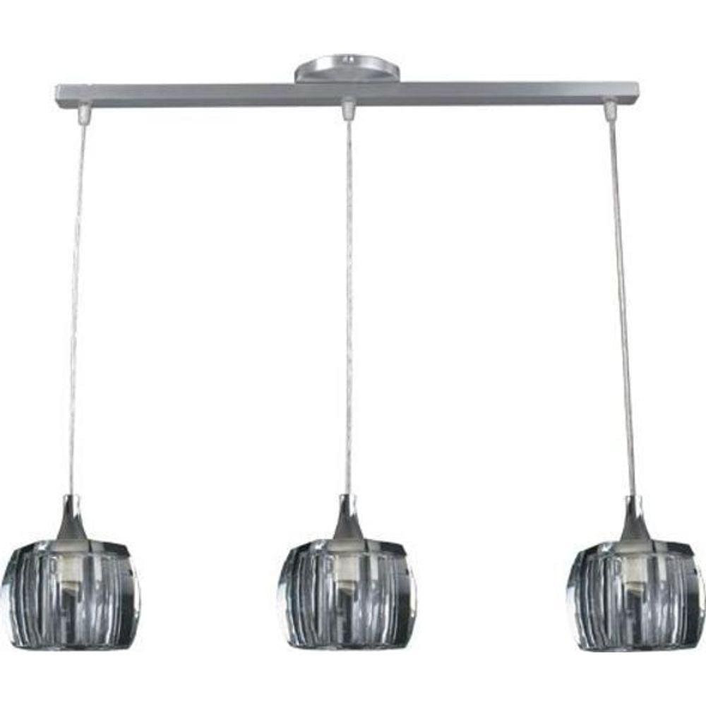 Pendente Lustre Demeter Triplo Cristal Oitavado Para Led