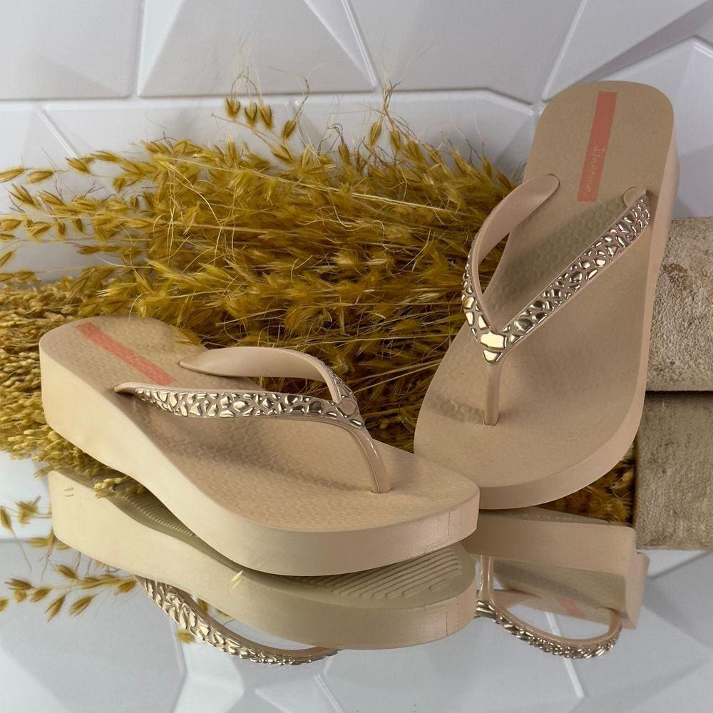 Sandália de Dedo Ipanema Mesh FlatForm Confortável Brilho