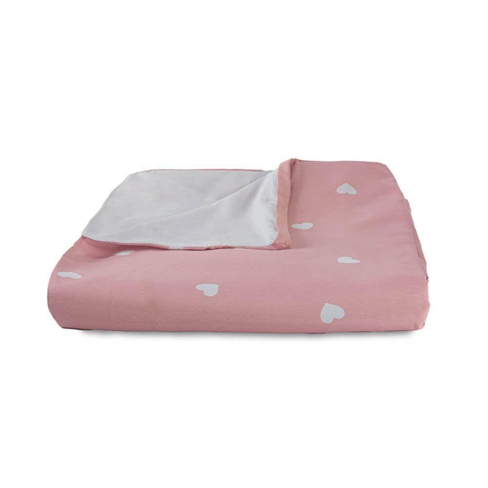 Capa Duvet Para Edredom King Essencialle Com Ziper 1 Peça Corações