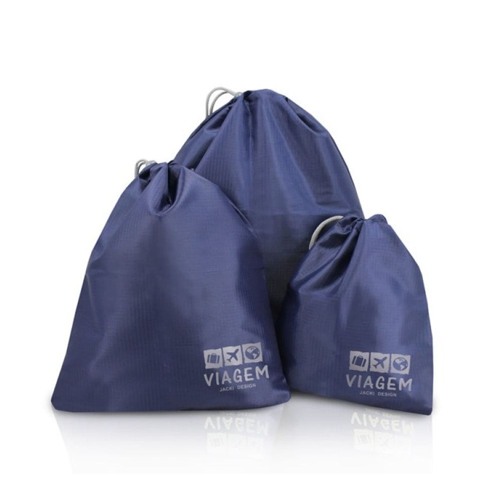Kit Organizador De Bagagem com 3 Peças Azul