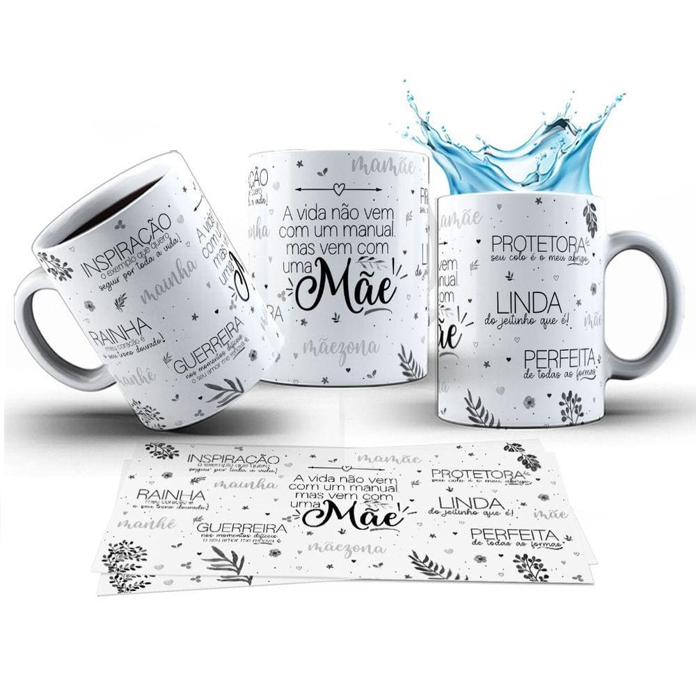 Caneca 325ml Dia Das Mães Minimalista Rainha, Guerreira