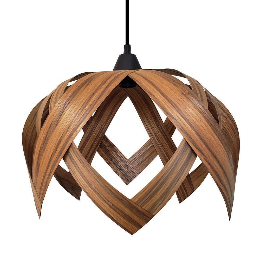 Luminária Pendente Madeira Lúpulo G Bivolt E27 Cor Pau Ferro