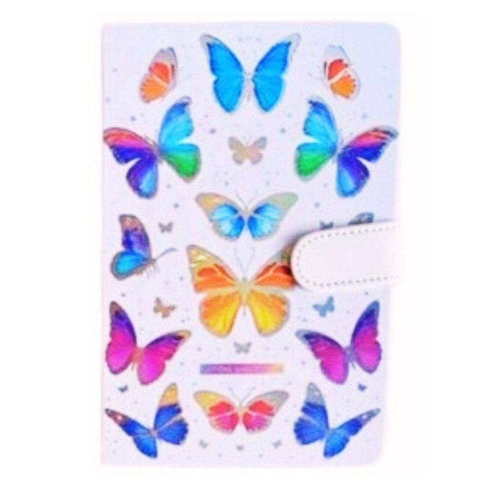 Caderno Brochura Capa Dura Borboletas 19X13Cm Com 96 Folhas