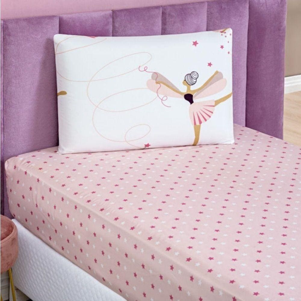 Jogo De Lençol Solteiro Bouti Kids Estampado 2 Peças Bailarina