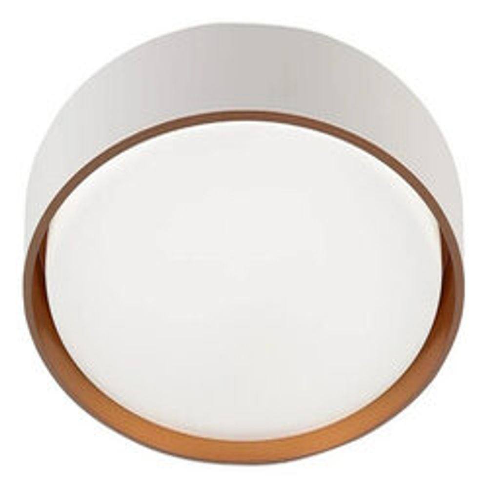 Lustre Plafon Led 6000 K Redondo Branco E Dourado 41 Cm