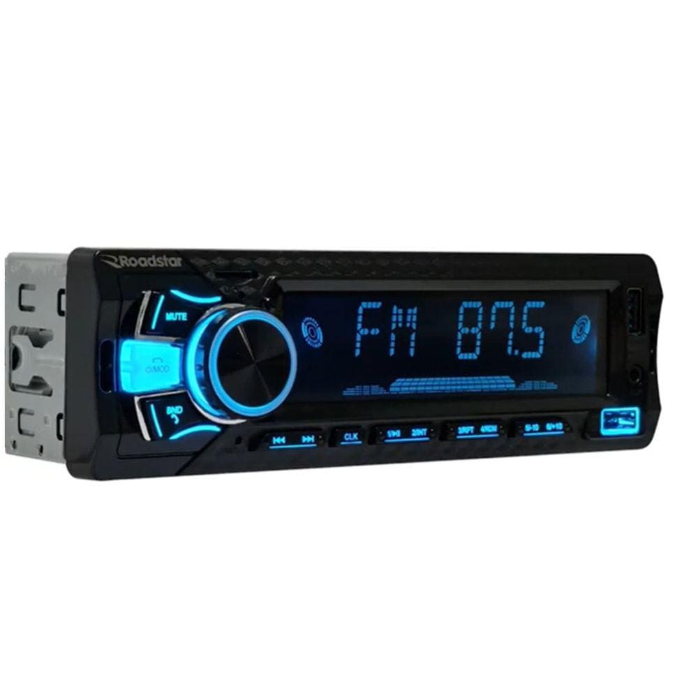 Auto Rádio Roadstar 4 Canais 60w 7 Cores Led Troca pasta 2 USB Bluetooth Rádio FM