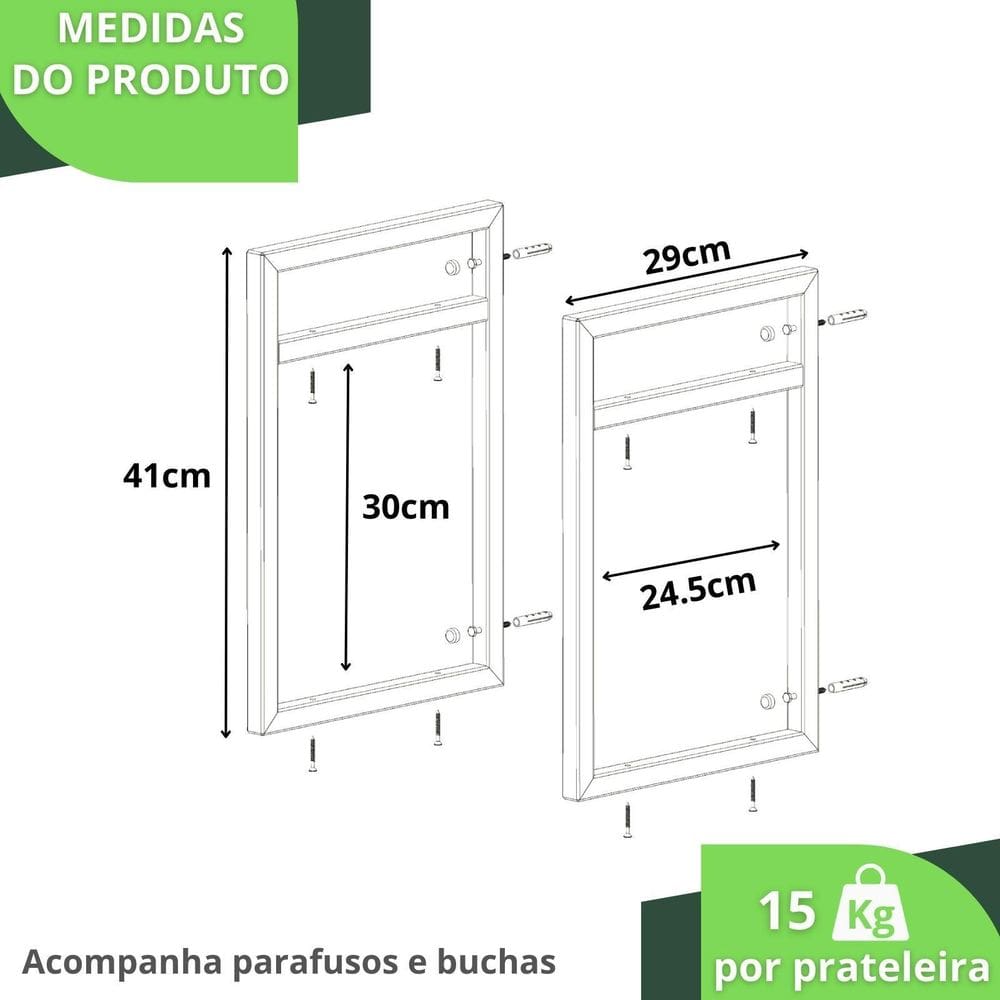 Prateleira Estilo Industrial Para Sala Parede Gnd Bb 80Cm