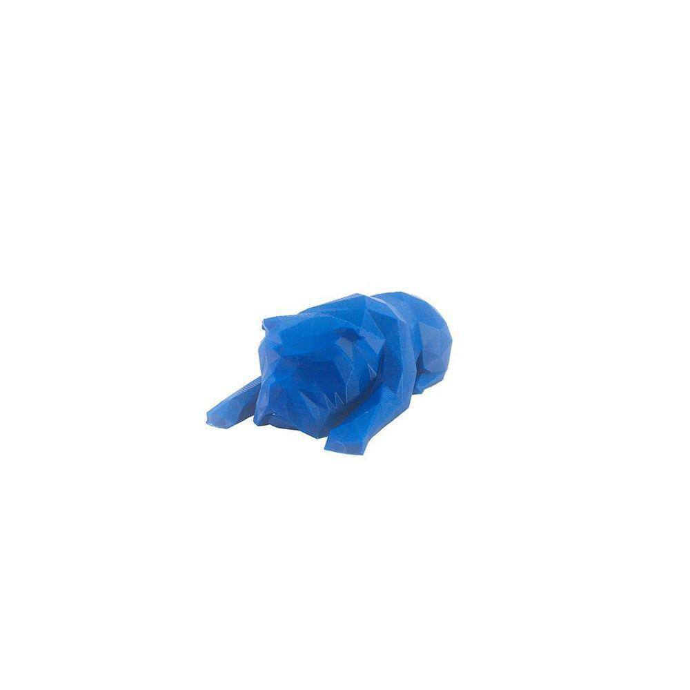 Buldog Deitado Pet Low Poly Geométrico Decoração 3D Azul