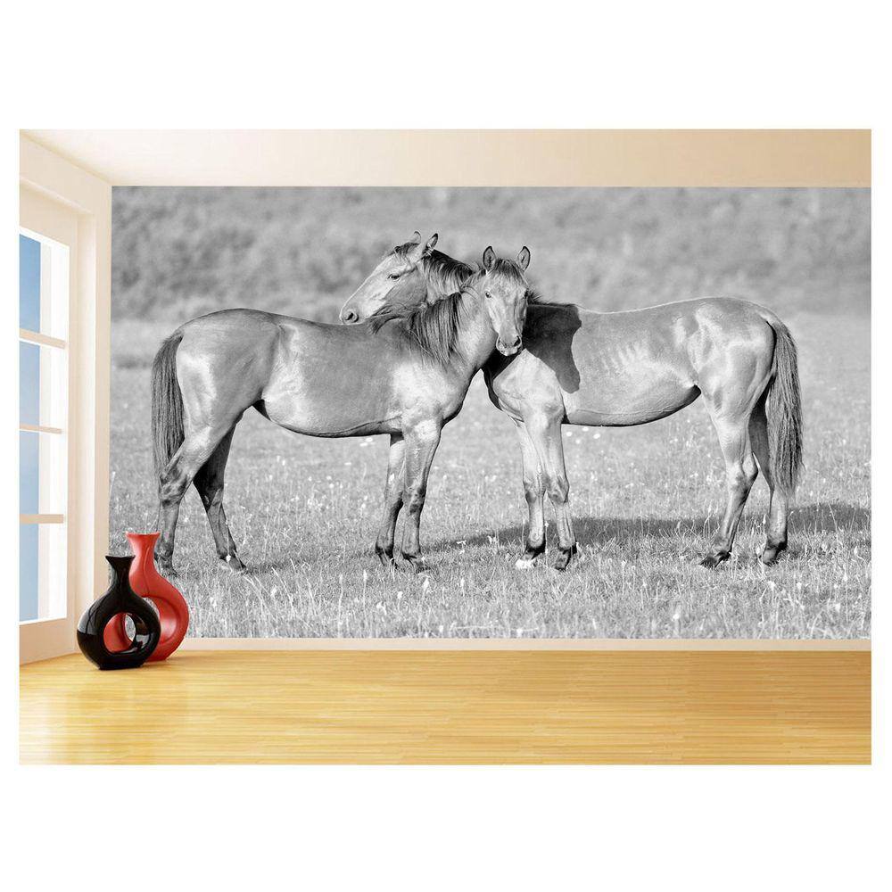 Papel De Parede Animais Casal Cavalos Fazenda 3,5M Anm330