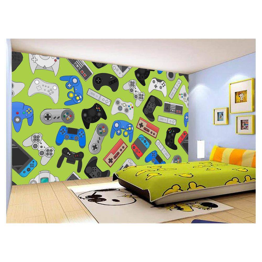 Papel De Parede 3D Infantil Controle Game Jogo 3,5M Azs232