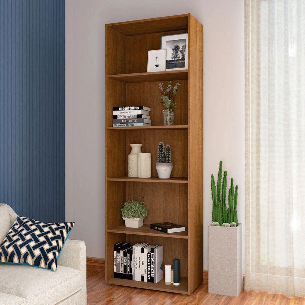 Estante para Livros Multy 4 Prateleiras Cinamomo - Pnr Móveis