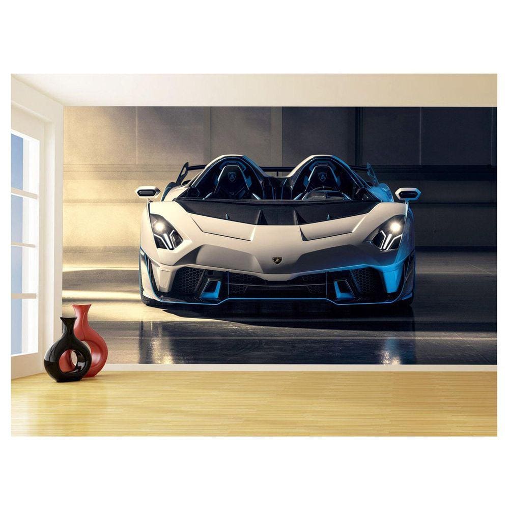 Papel De Parede Carro Lamborghini Sc20 Branco 3,5M Car172