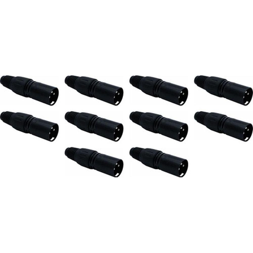 Kit 10 Conector Xlr Canon Macho Preto Sk014 Csr