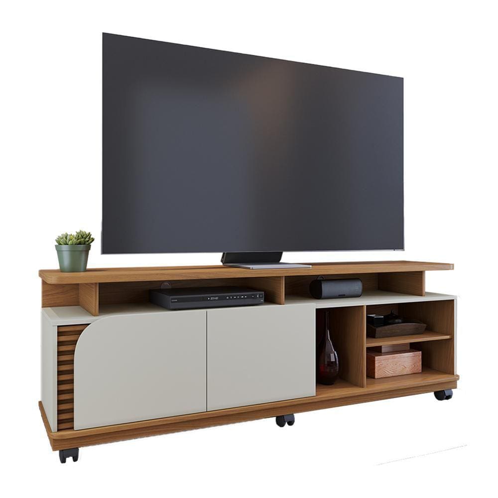 Rack Bancada Jurere Para TV até 75\" Polegadas com Rodízios