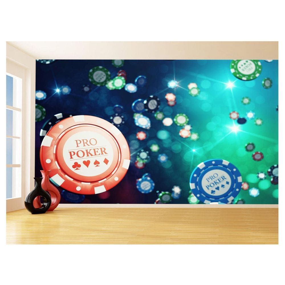Papel De Parede Salão De Jogos Cassino Fichas 3,5M Jcs135