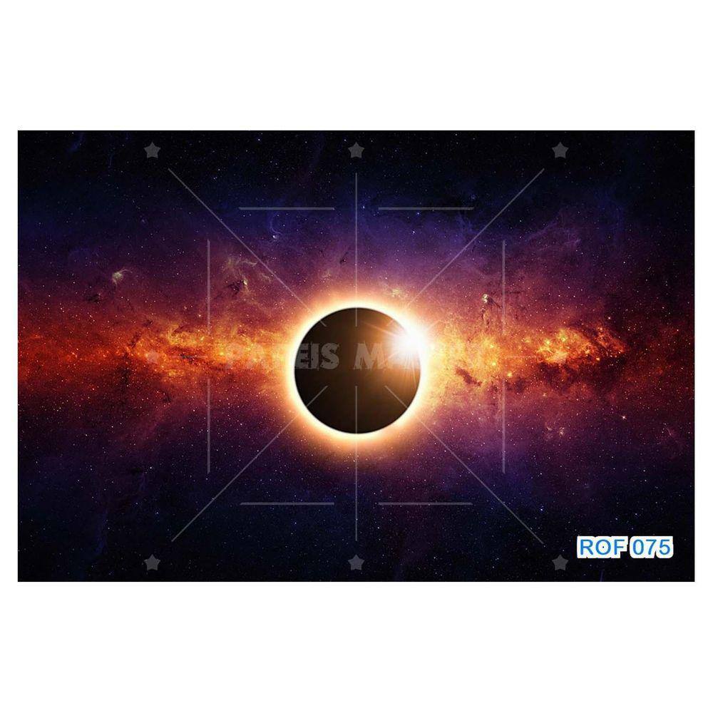 Papel De Teto Céu Espaço Eclipse Sol Lua Luz 3,5M Rof75