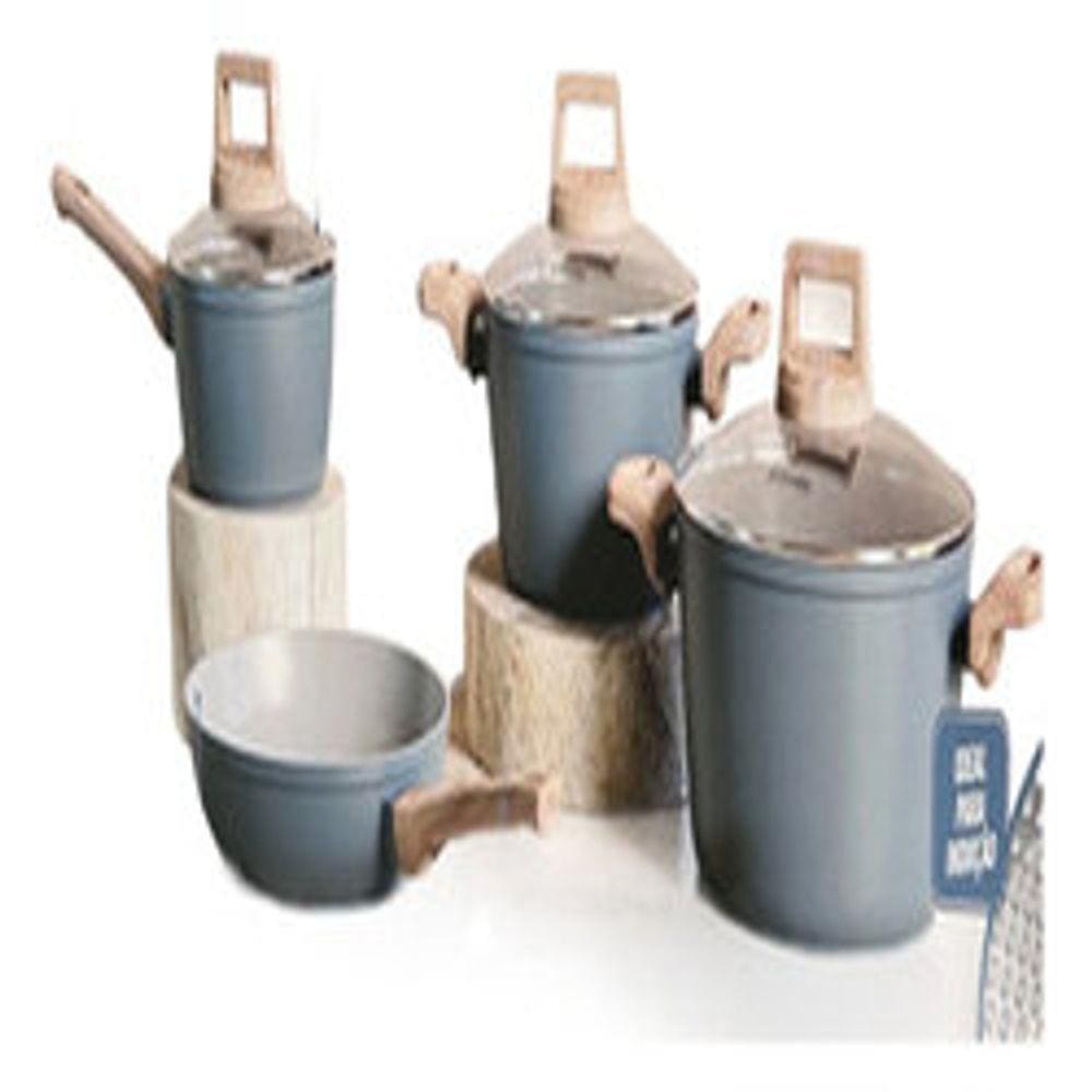Conjunto 4 Panelas Ceramica Azul Alça Macia - Jomafe Europa