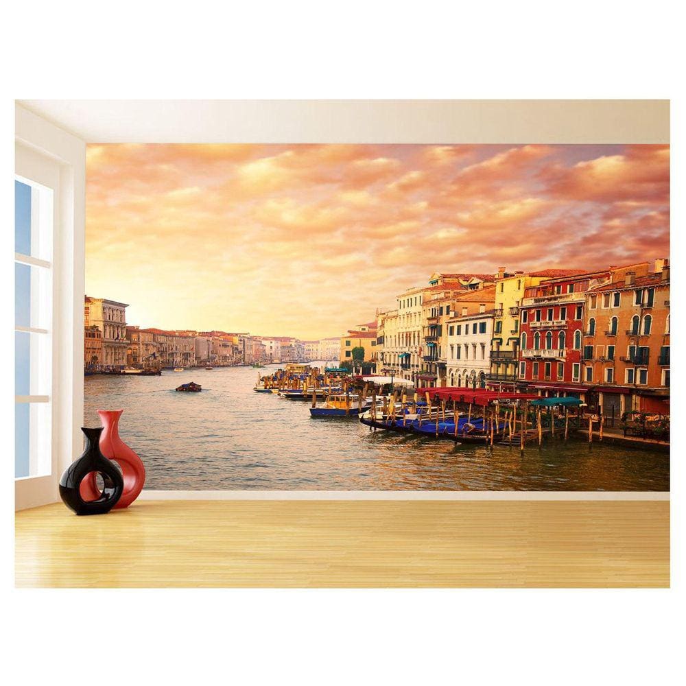 Papel De Parede 3D Cidade Veneza Italia Canais 3,5M Ncd353