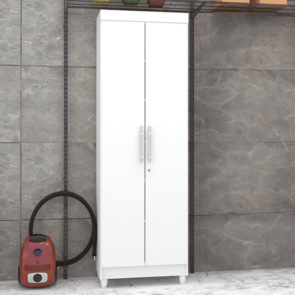 Armário Multiuso Malta 2 Portas 5 Prateleiras Branco - Panorama Móveis