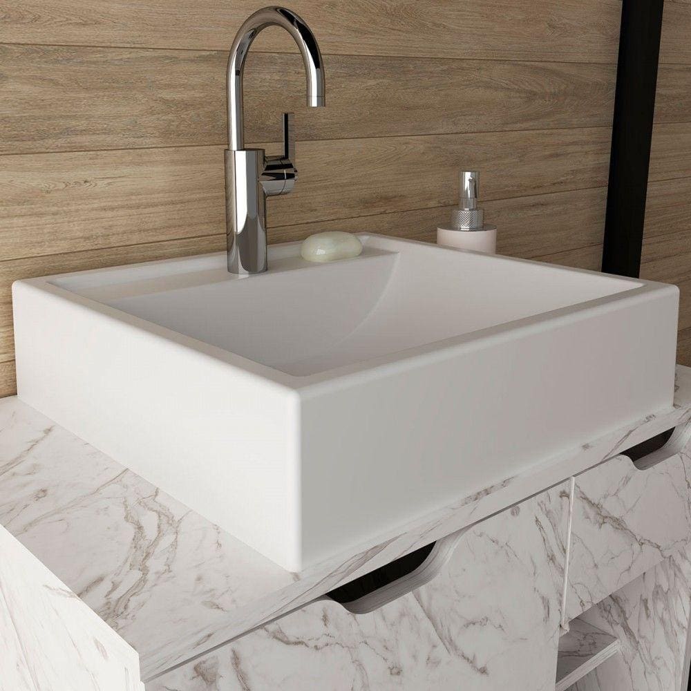 Cuba para Banheiro Quadrada Branco Bn3600 - Tecno Mobili