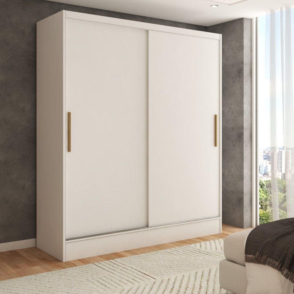 Guarda-Roupa Solteiro Swift 2 Portas 2 Gavetas Branco - Panorama Móveis