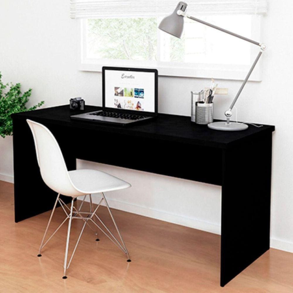 Mesa De Escritório Escrivaninha 120x60cm Tampo 30mm Preto