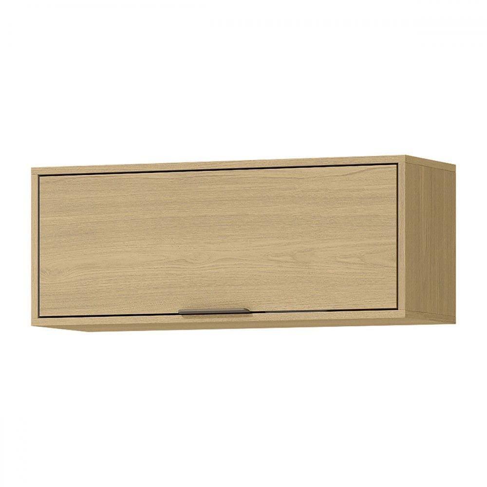 Armário Aéreo de Cozinha 80 Cm Glória 1 Porta Basculante Castanho - Mx Móveis