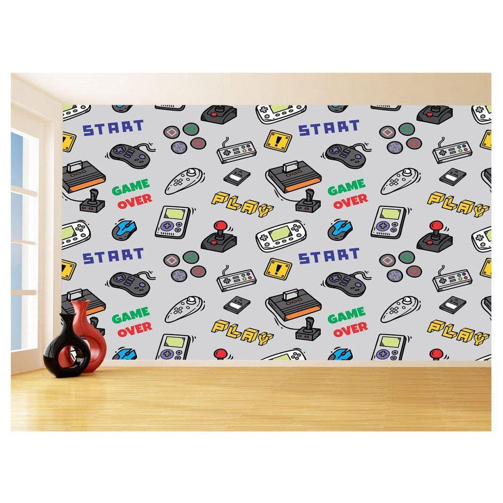 Papel De Parede 3D Infantil Controle Game Jogo 3,5M Azs220