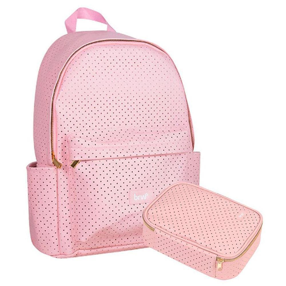 Mochila Furadinha Rosa - Estojo Necessaire Incluso