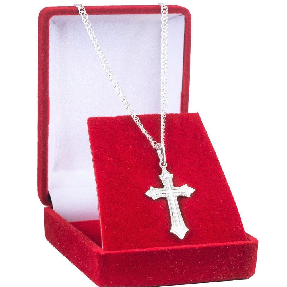 Corrente Prata 925 Elo Duplo Masculina Grumet Pingente Cruz