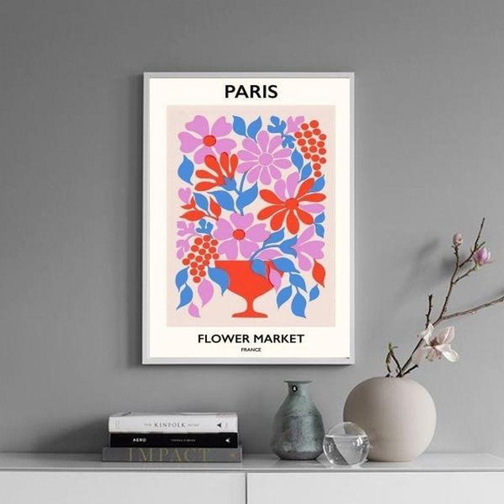Quadro Poster Flower Market - Paris 33X24Cm