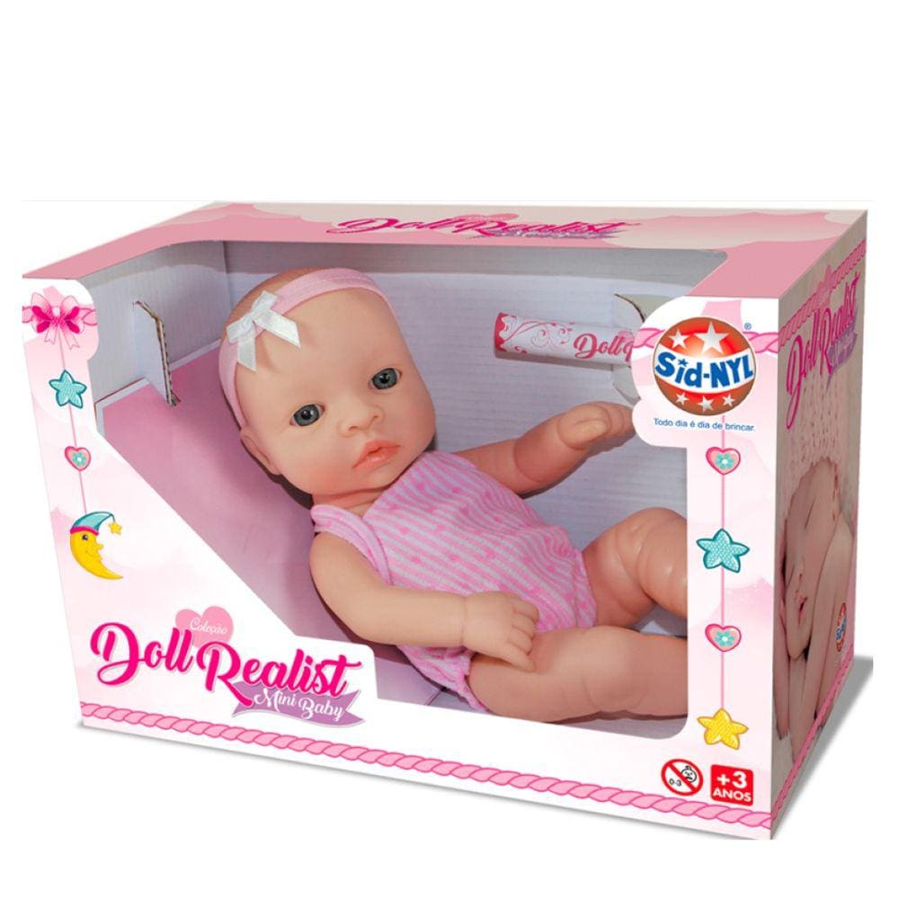Boneca Bebe Doll Reborn Realista Mini Baby 24cm Sid Nyl
