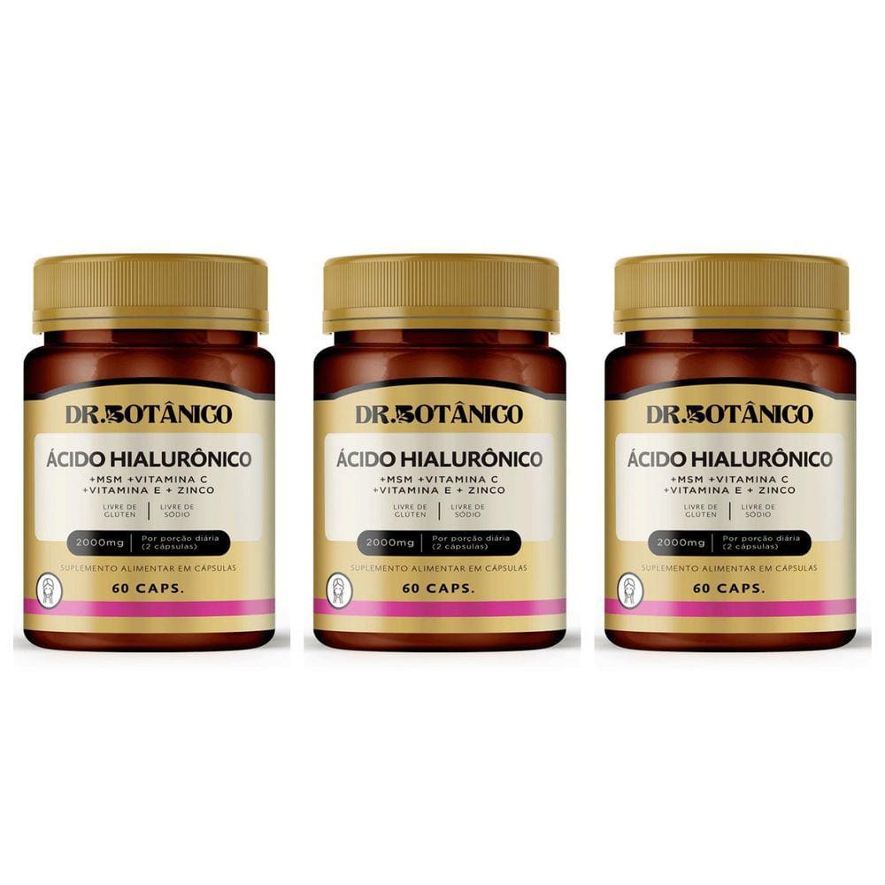 Kit 3 Un - Acido Hialuronico Vitamina C E Zinco Dr Botanico
