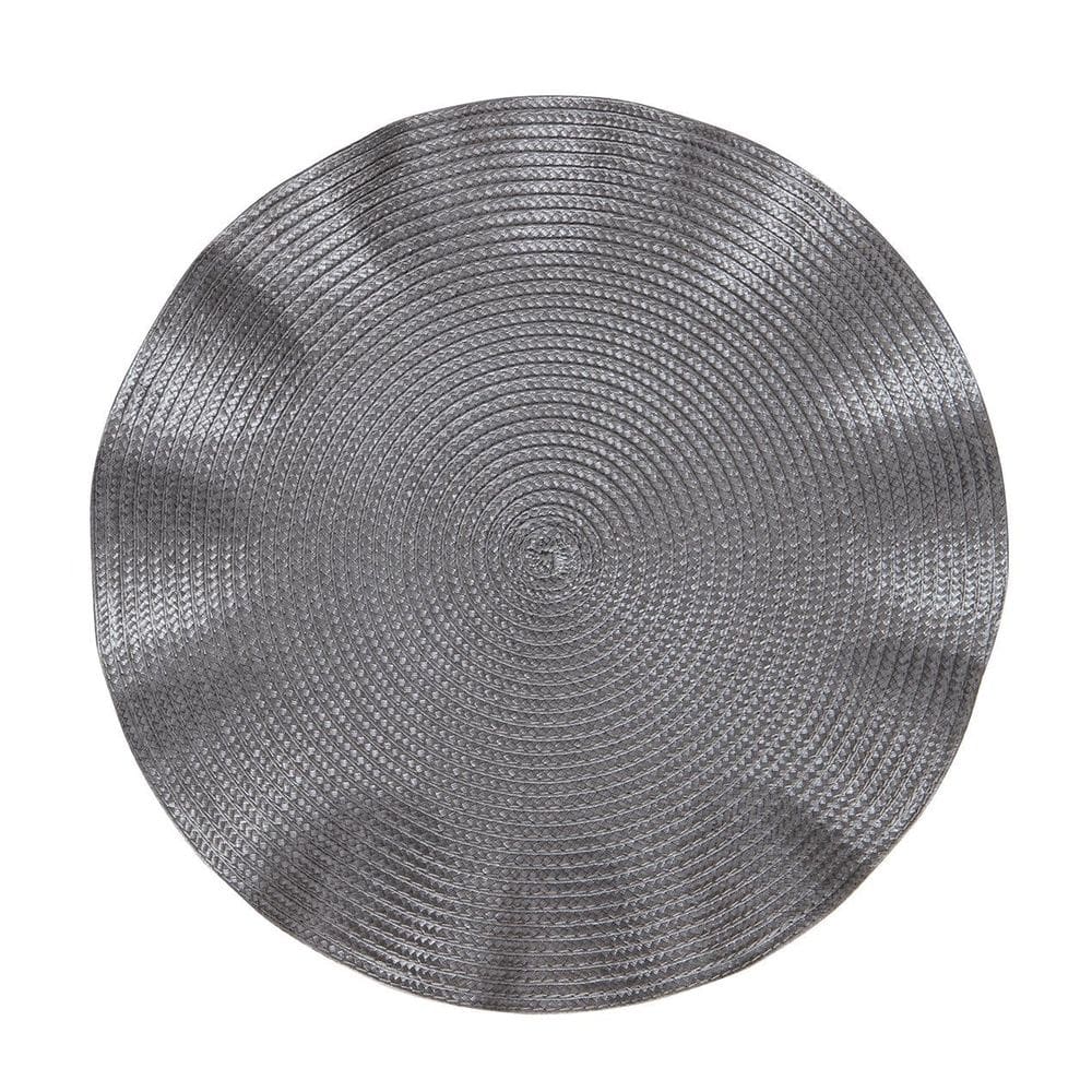 Lugar Americano Redondo Waves Jolitex Cinza 38Cm