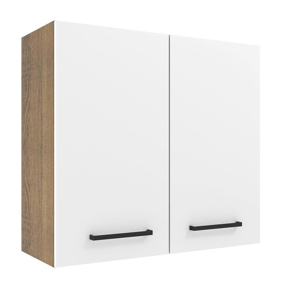 Armário Aéreo 70 Cm 2 Portas Rustic/branco Rustic/branco