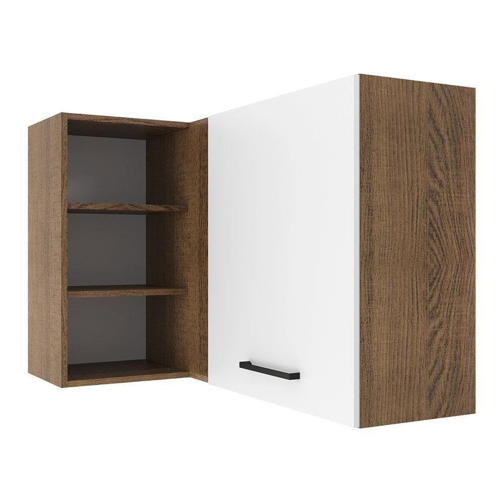Armário Aéreo 1 Porta Para Linha De 60 Cm Rustic/Branco