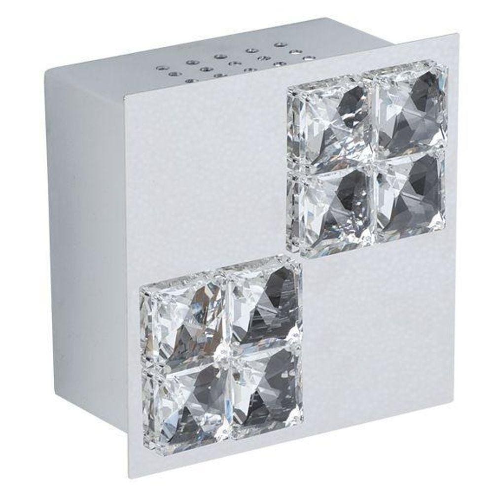 Arandela Plafon Atlanta Cristal Cromada Para Led
