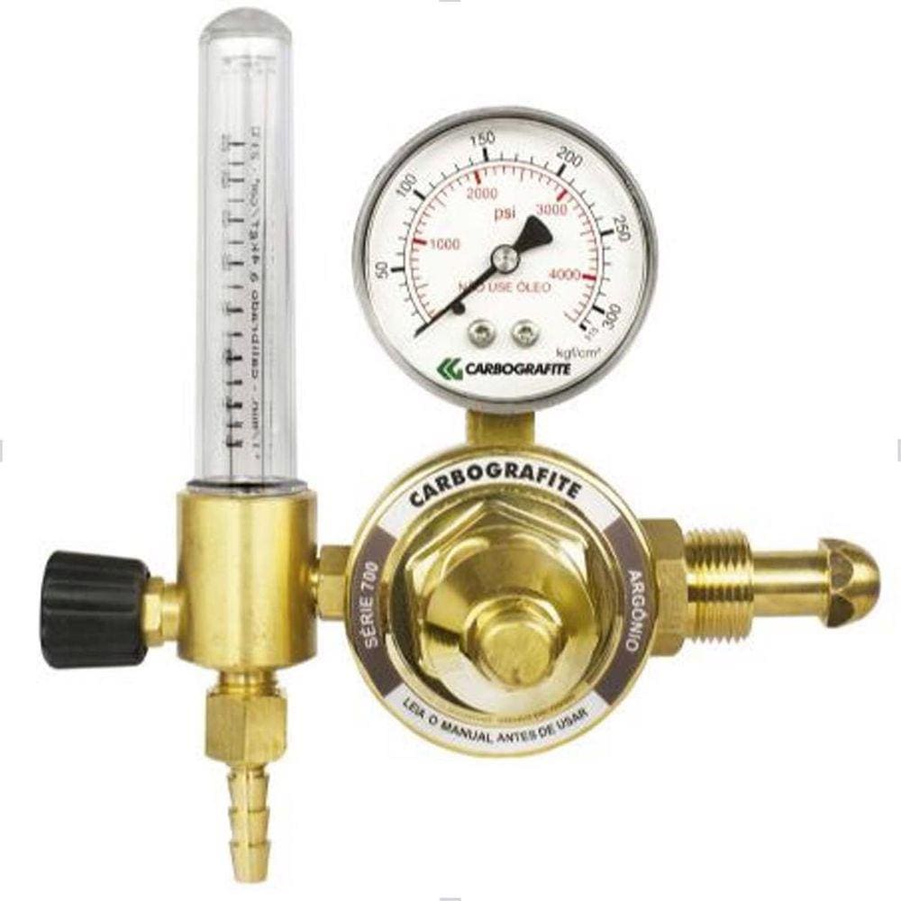 Regulador de Pressão Cilindro Argônio com Fluxometro Carbografite