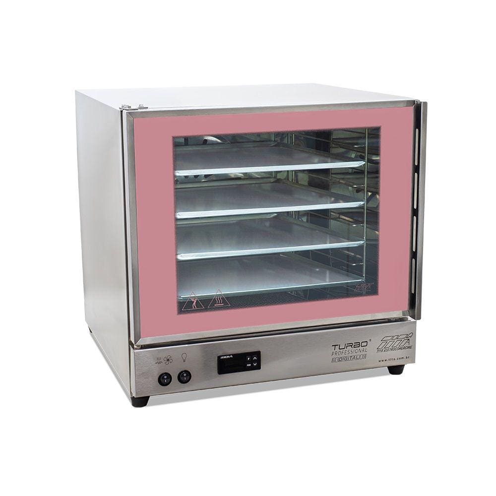 Forno Elétrico de Convecção FETP Rosa 4 Assadeiras Modelo Turbo Professional Digital Titã