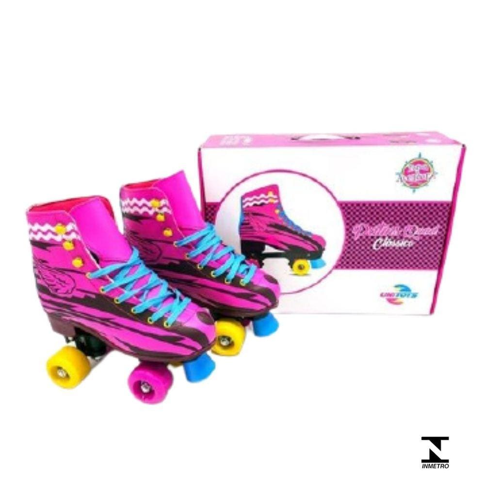 Patins Quad Clássico Rosa - Unitoys