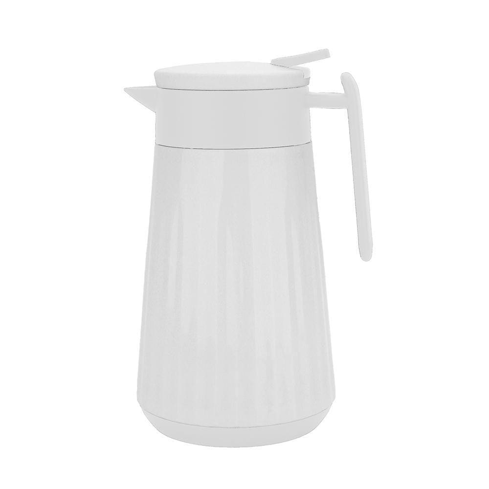 Garrafa Térmica Branca 1L - Anti-Respingo - Vidro - 24cm