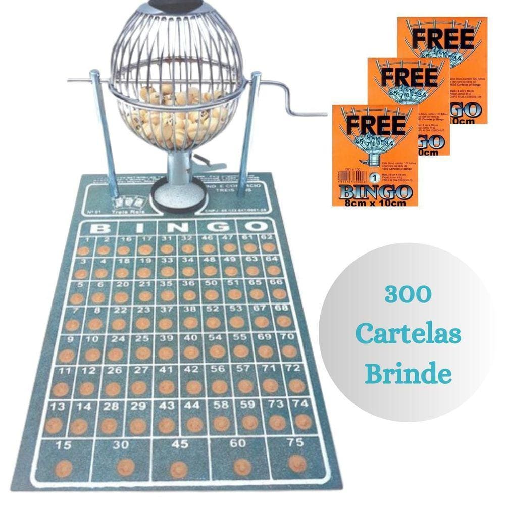 Jogo Bingo Profissional Com 300 Cartelas Jogo De Mesa N 1