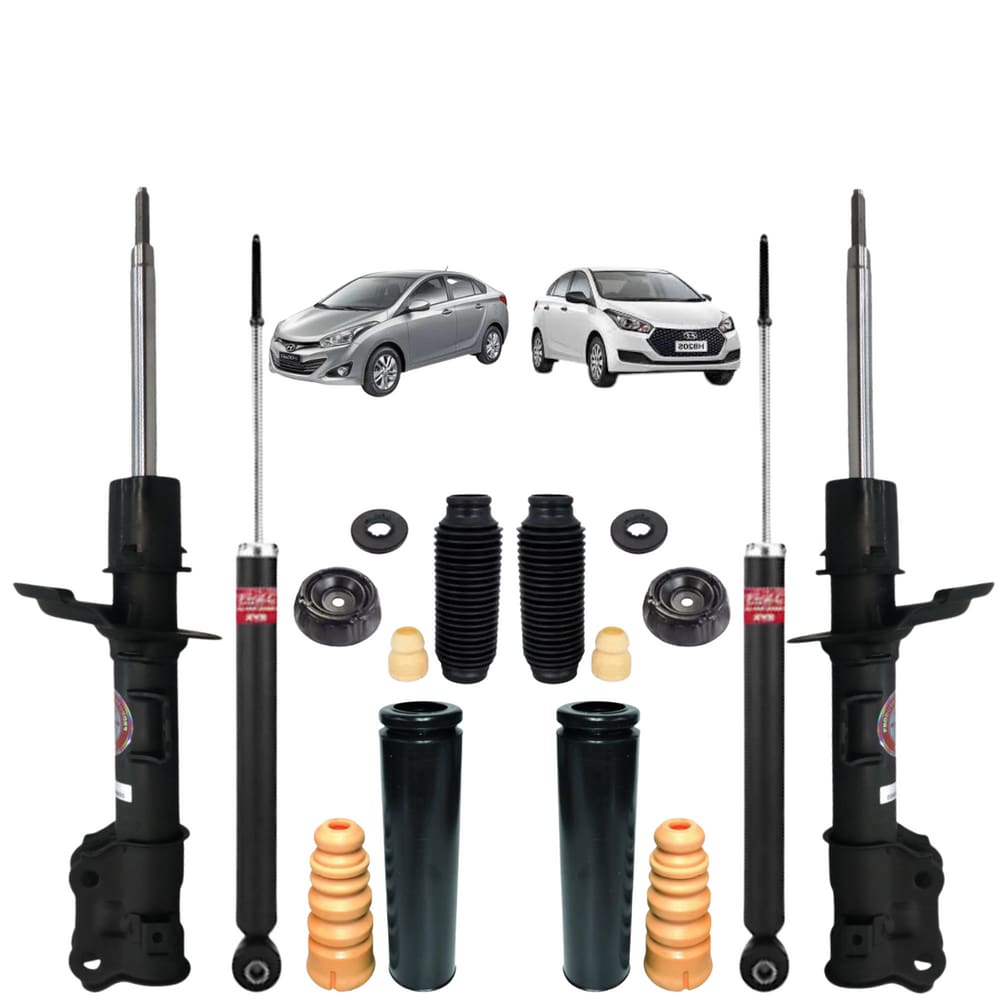 04 Amortecedor Esquerdo+Direito Kayaba+Kit Bat Hyundai HB20 2012 A 2019