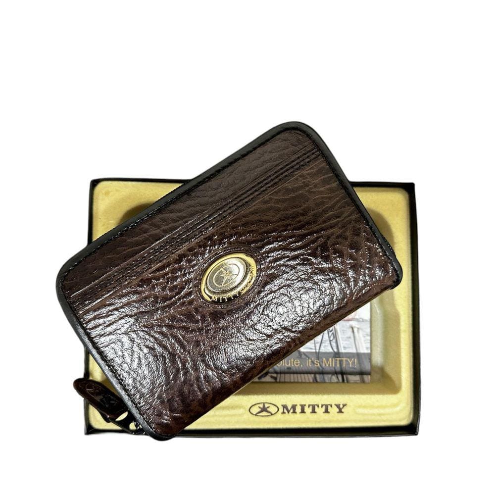 Carteira Unisex Com Ziper De Couro Mitty - Z1 Cf